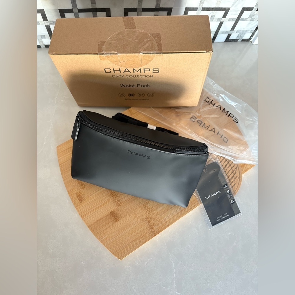 NWT Luxury RFID-Blocking Belt Bag | Champs Onyx Collection | Black | Gift Ready - Picture 3 of 16